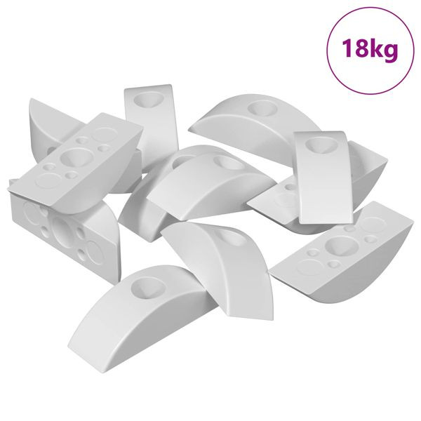 vidaXL Halbmond Waschscheibe 18-teilig Weiß M6 Polypropylen, 864450