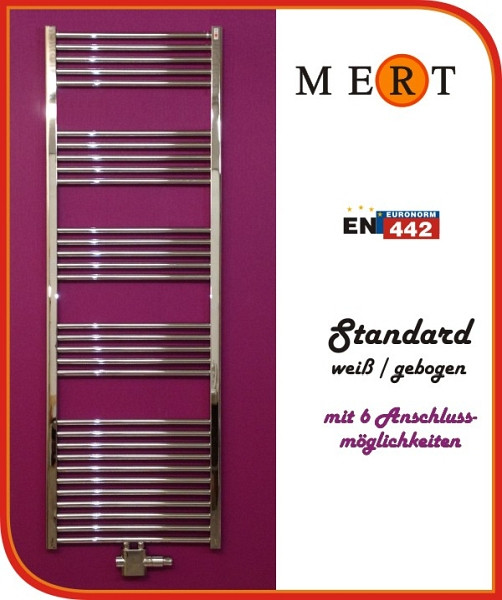 MERT Badheizkörper chrom gerade, 600 x 800 mm, Mittelanschluss, 3-60x080-M