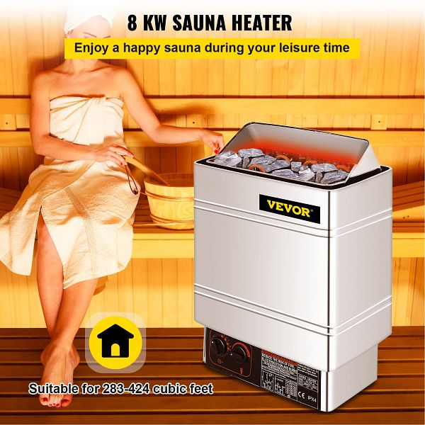 VEVOR 8KW Elektrischer Wet&Dry Saunaofen Ofen Interne Steuerung für 8-12 m  Raum SNL8KWBXG430NK001V9 günstig versandkostenfrei online kaufen: große  Auswahl günstige Preise