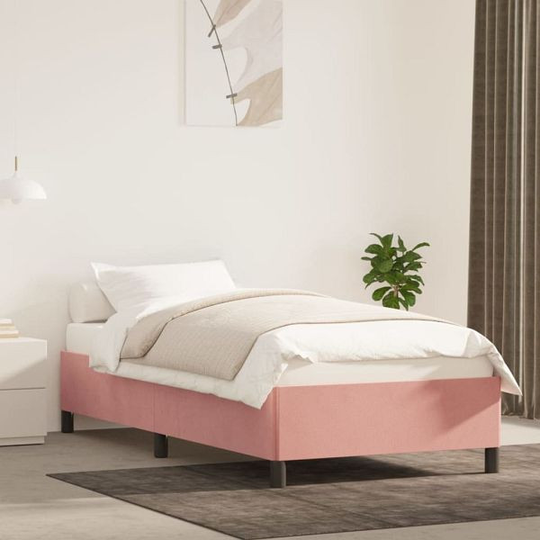 vidaXL Bettgestell Rosa 90x190 cm Samt, 347299, 8720287173489