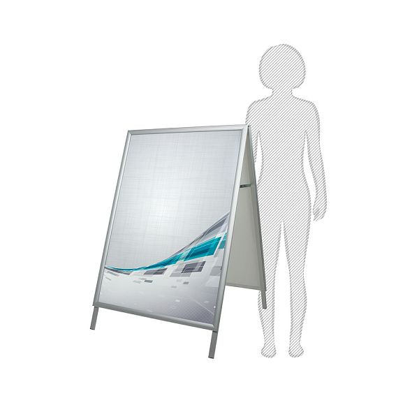 VKF Renzel Regenwasserfester Kundenstopper „Eco 35“ / Posterständer / Plakat- und Infoaufsteller, DIN A0, 50.0155.3