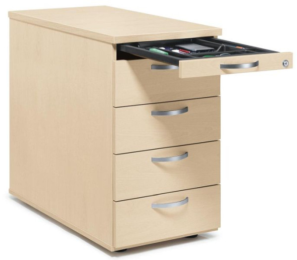 Deskin Standcontainer Multi M pro, Ahorndekor, B 435 x H 720 x T 800 mm, 4 Schübe, 294414