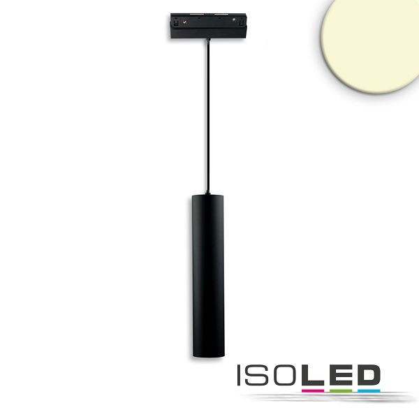 ISOLED Track48 Hängeleuchte Pipe schwarz, 15W, 36°, UGR<19, 48V DC, 3000K, CRI90, 116094