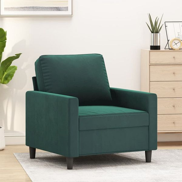 vidaXL Sessel Dunkelgrün 60 cm Samt, Füllung: Schaumstoff, 359181