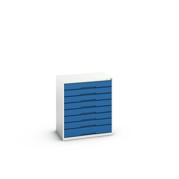 bott verso Schubladenschrank, mit 8 Schubladen, BxTxH: 800 x 550 x 900 mm, Lichtgrau / Enzianblau, 16925133.11