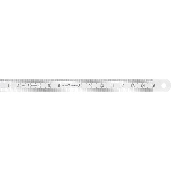 Vogel Germany Stahlmaßstab, Typ B, 150 x 13 x 0,5 mm, Ablesung von links nach rechts, 1010020015