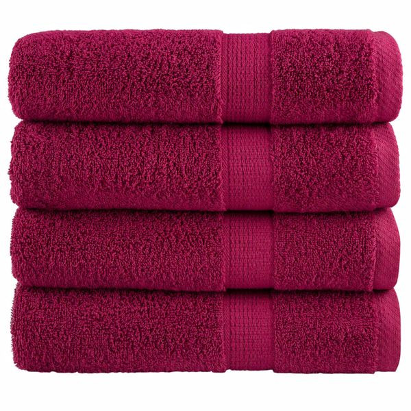 vidaXL Premium-Duschtücher SOLUND 4 Stk. Bordeaux 70x140 cm 600 g/m², 137213