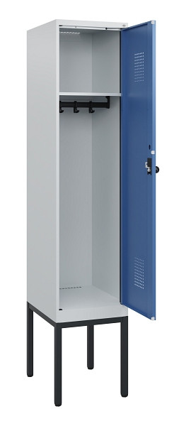 C+P Spind Evolo PLUS, Gestell, 1 Abteil, 1950x400x500mm, 7035/5023, Drehriegel, 0490305-12 S10008