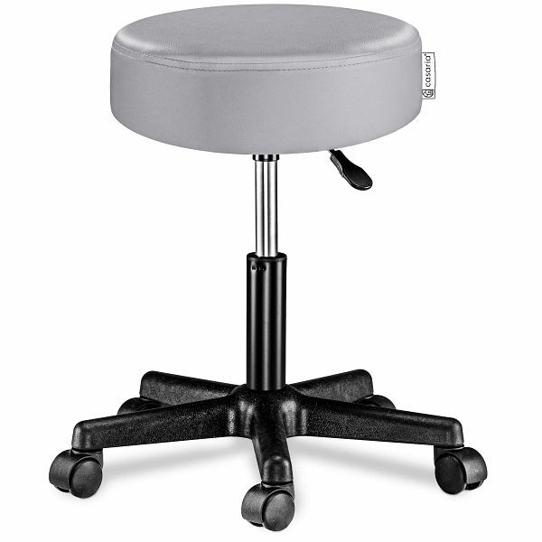 casaria Rollhocker Kunstleder Grau 360° drehbar, 108052