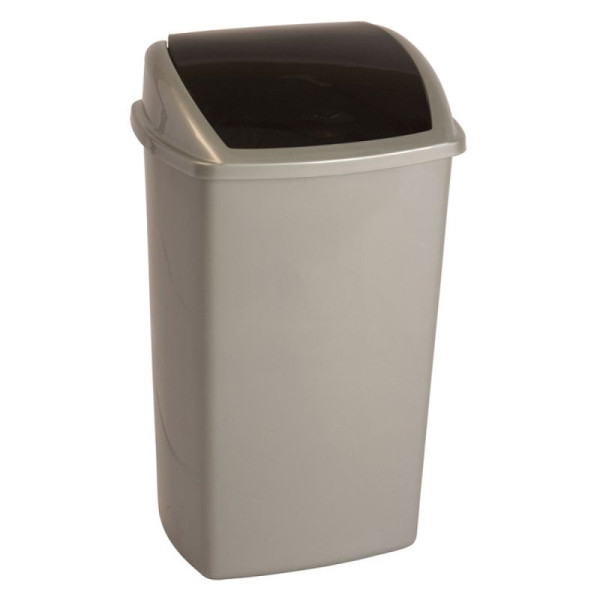 Stein HGS Abfallbehälter -Swing-Top-, grau/schwarz, VE: 12 Stück, 16933