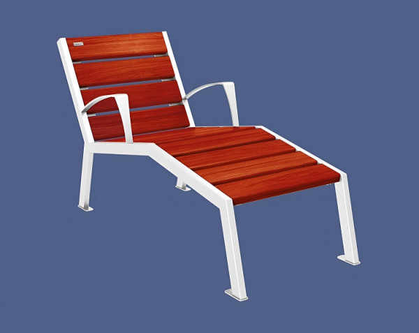 Procity Liegestuhl Silaos 600 mm, Mit Armlehne, Holz & Stahl, Mahagoni/RAL 9010, 209642.9010.ACAJ