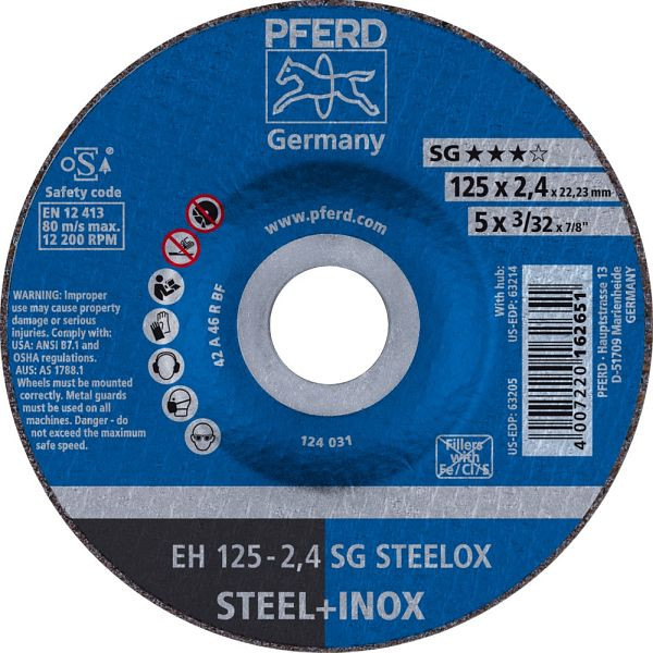 Pferd Trennscheibe EH 125-2,4 SG STEELOX, VE: 25 Stück, 61341222