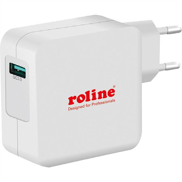 ROLINE USB Charger mit Euro-Stecker, 1 Port QC3.0, 24W, 19.11.1024