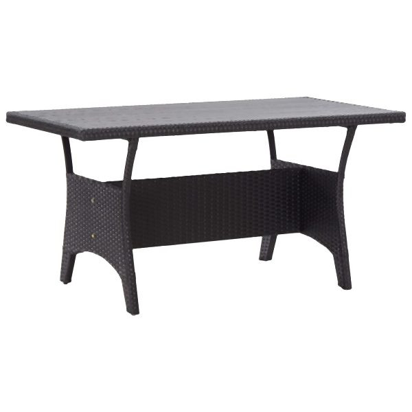 vidaXL Gartentisch Schwarz 120x70x66 cm Poly Rattan, 316585