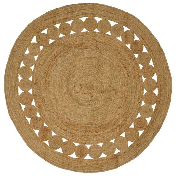 vidaXL Teppich Natur Ø 210 cm Jute, 42010803, 8721288664495
