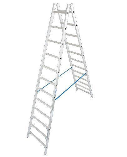 Krause Sprossen Doppelleiter, Aluminium, 2 x 12 Sprossen, 257477