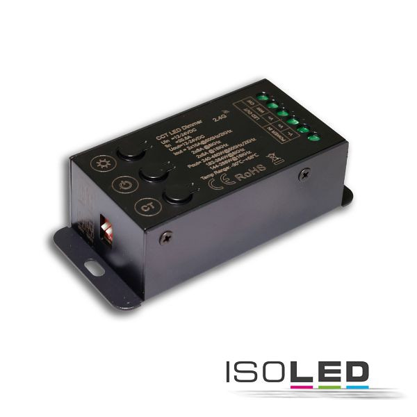 ISOLED Sys-Pro Funk Mesh Multi-PWM CCT-Dimmer mit Bedientasten, 2 Kanal, 12-24V DC 12-20A, 116283