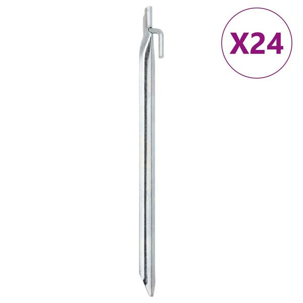 vidaXL Zeltheringe 24 Stück V-Form 29,5 cm Ø20 mm Verzinkter Stahl, 4009354