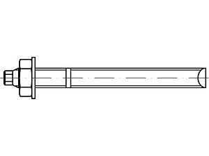 ART 88722 UPAT Ankerstangen M 16 x 300 Stahl 52, galvanisch verzinkt VE=S (10 Stück)