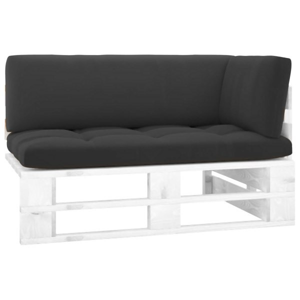 vidaXL Outdoor-Ecksofa Paletten Kiefernholz Imprägniert Weiß, 3066572