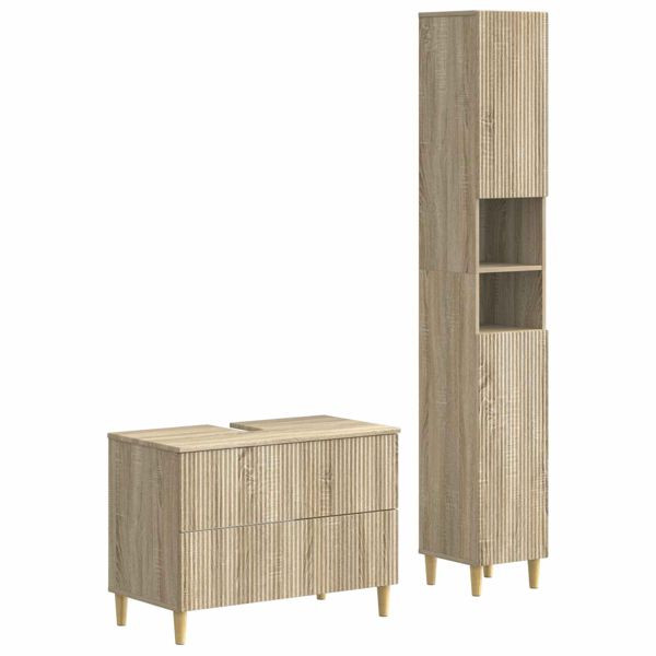 vidaXL 2-teiliges Badezimmer Schrank Set ARNHEM Sonoma-Eiche, 3417524