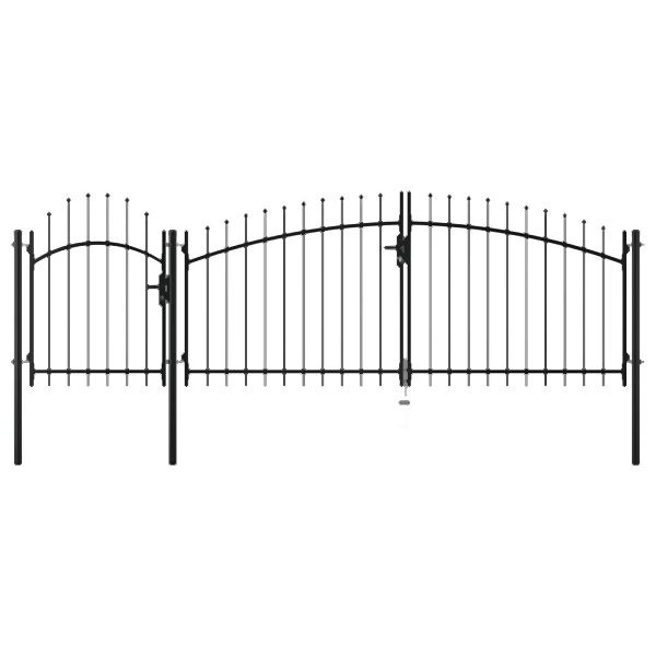 vidaXL Gartentor Stahl 2,25x4 m Schwarz, Schwarz, 144365