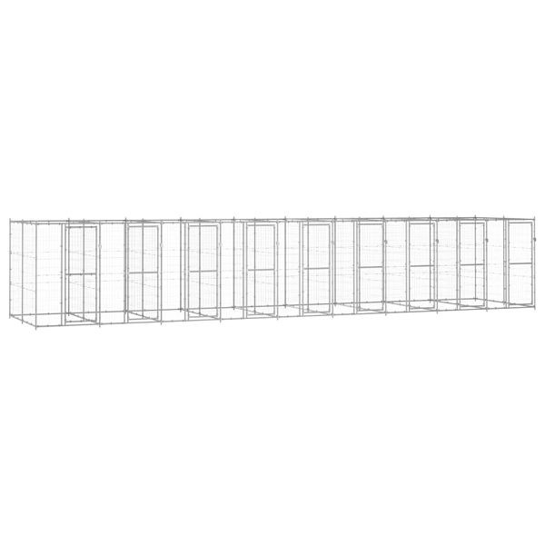 vidaXL Outdoor-Hundezwinger Verzinkter Stahl 21,78 m², 3082289