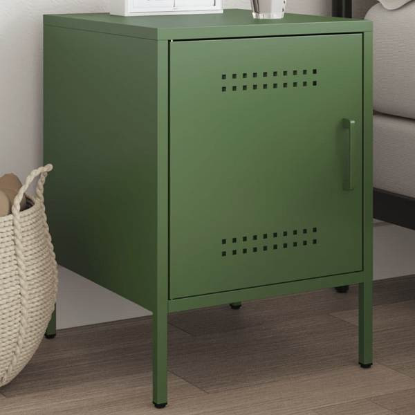 vidaXL Nachttisch Olivgrün 36x39x50,5 cm Stahl, 842918, 8721102388804
