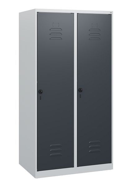 C+P Umkleidespind Classic PLUS, 2 Abteile, 1530x800x500mm, 7035/7016, Drehriegel, 0800005-22 S10024