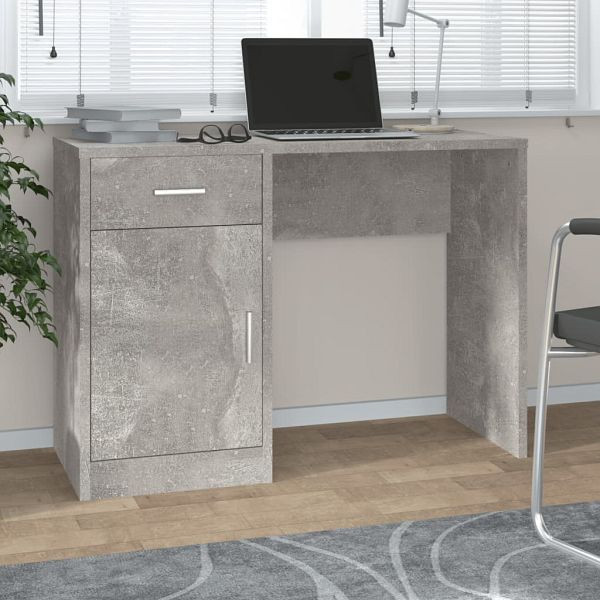 vidaXL Schreibtisch mit Stauraum Betongrau 100x40x73 cm Holzwerkstoff, 342654