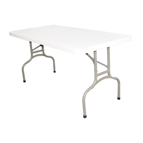 Bolero rechteckiger Klapptisch weiß 152cm, Polyethylen und Stahl, U544