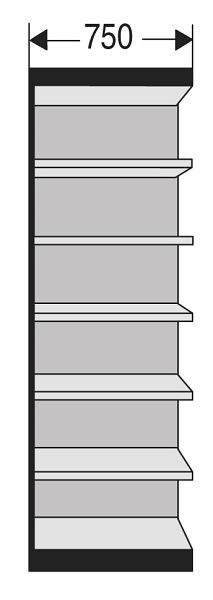 Kerkmann Büro-Regal Progress 2000, B 750 x T 300 x H 2600 mm, silber/lichtgrau, 50282814