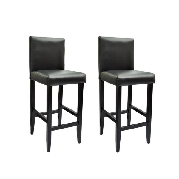 vidaXL Barhocker 2 Stück Schwarz Kunstleder, 240071, 8718475835288