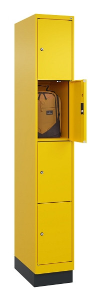 C+P Schließfachschrank Evolo PLUS, mit Sockel, 4 Fächer, 1950x300x500mm, 1023/10, 049020-104 S10022