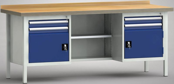 KLW Standard-Werkbank 2000 x 700 x 840 mm L x T x H, WS213N-2000M40-E2005