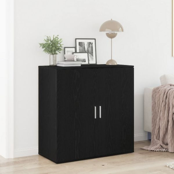 vidaXL Sideboard Schwarz Eiche 79x38x80 cm Holzwerkstoff, 862269