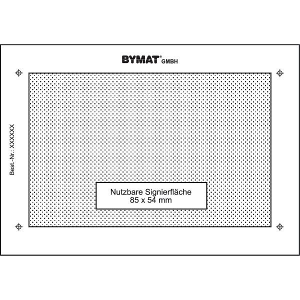 Schweißkraft Langzeitschablone DIN A7, Nutzfläche 85 x 54 mm, Kunststoffrahmen, 1231003SB