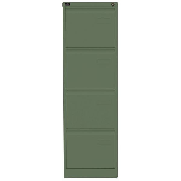 Bisley LIGHT Hängeregistraturschrank LIGHT, einbahnig, 4 HR-Schubladen, 623 olivgrün, IPCCA14623
