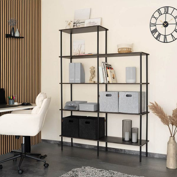 HOME DELUXE Regal INDU Dark Oak, (L x B x H): 140 x 35 x 196 cm, 59047