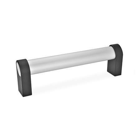 Ganter Ovalrohrgriffe, mit geneigtem Griffprofil, Aluminium, Zink-Druckguss (GN 335-36-800-A-EL), VE: 5 Stück, 335-36-800-A-EL