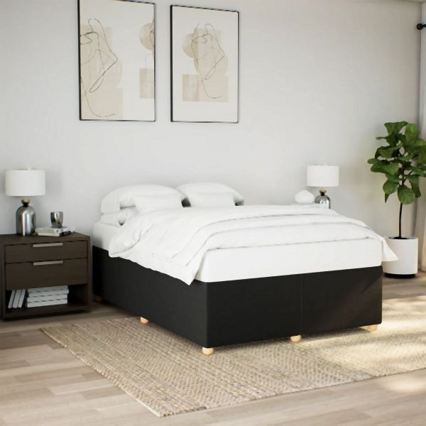 vidaXL Bettgestell ohne Matratze Schwarz 140x190 cm Stoff, 3284731