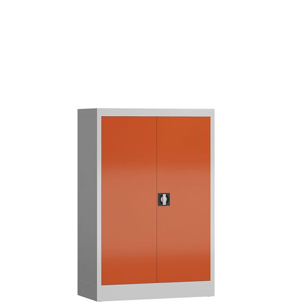 Lüllmann ClassiX Flügeltürenschrank, 1200 x 800 x 380 mm, lichtgrau/feuerrot, X-530294