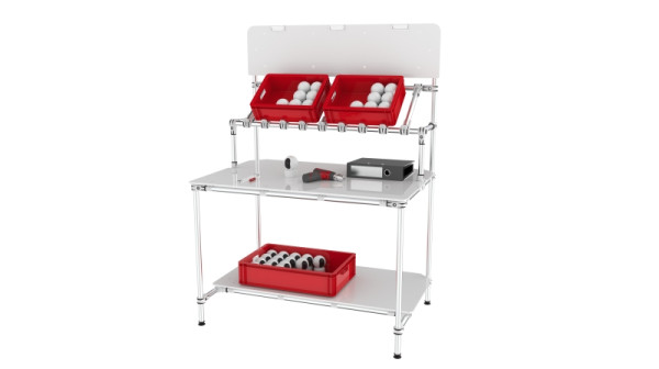 TRILOGIQ Arbeits- und Packtisch, 1200 x 800 x 1670 mm, 20993-02