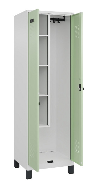 C+P Putzmittel-Spind Evolo PLUS, mit Füßen, 2 Abteile, 1950x600x500mm, 9016/601, Drehriegel, 049110-00 S10019