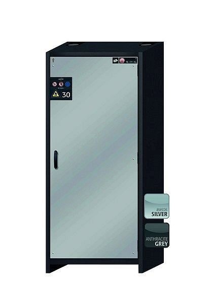 asecos Sicherheitsschrank Q-CLASSIC-30, Q30.195.086.WDR in Silber mit 4x Auszugswanne Standard (Edelstahl), 31009-069-30056