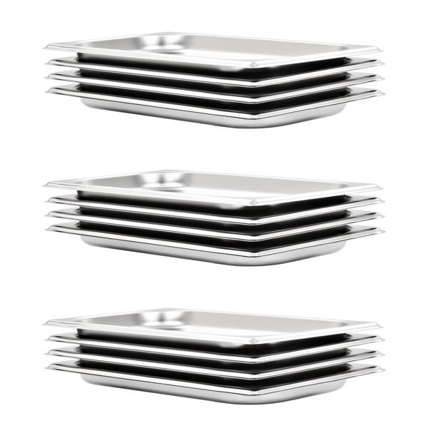 vidaXL Gastronormbehälter 12 Stk. GN 1/3 20 mm Edelstahl, 50892