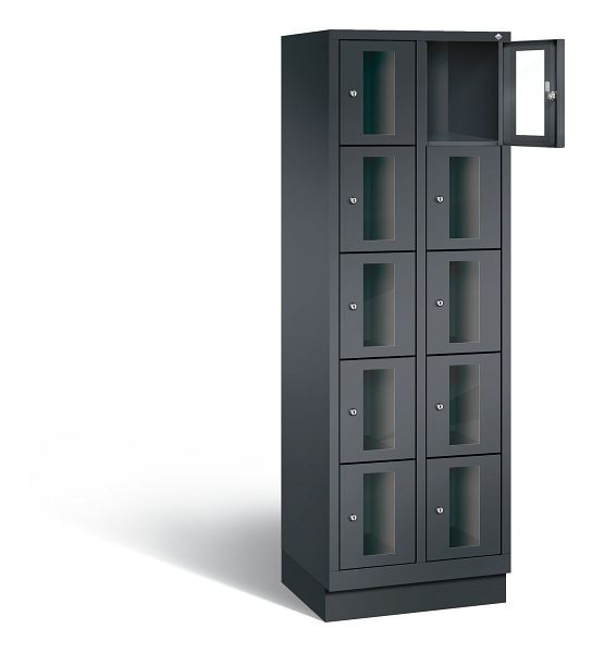 C+P Schließfachschrank Classic, H1800xB610xT500mm, Farbe: Schwarzgrau, 8020A205 S10014