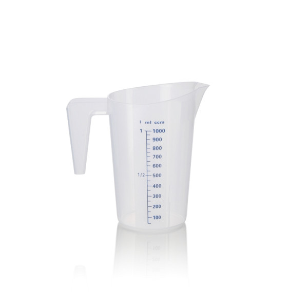 WAS Messbecher, Ø 13 cm, 1 L, mit 50 ml Skalierung, Polypropylen, 9307100