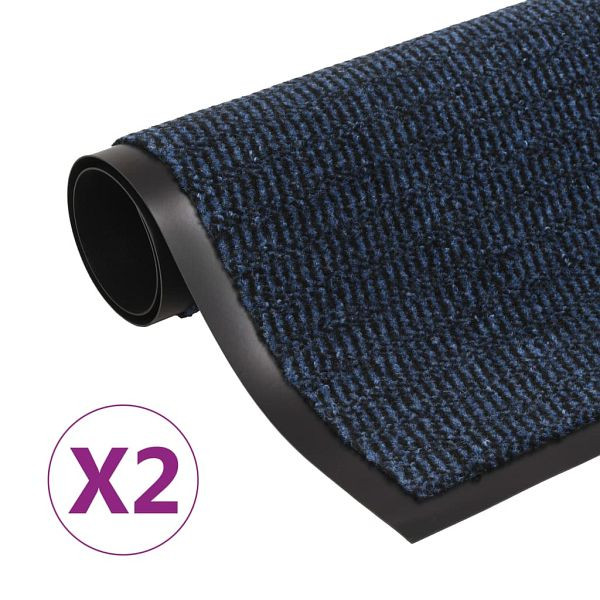vidaXL Schmutzfangmatten 2 Stück Rechteckig Getuftet 120x180cm Blau, 3051620