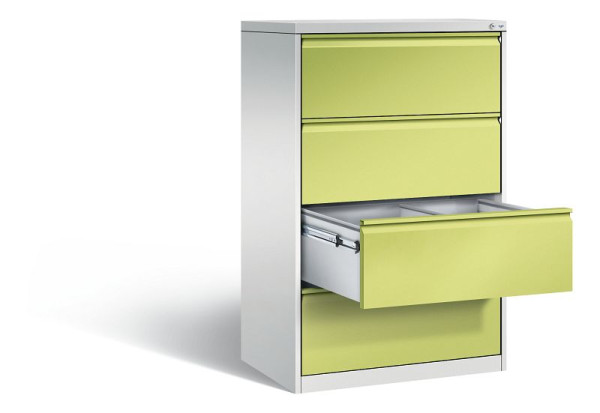 C+P Hängeregistraturschrank Acurado, H1357xB787xT590mm, Farbe: Lichtgrau / Viridingrün, Griffleiste, 12934-312 S10187